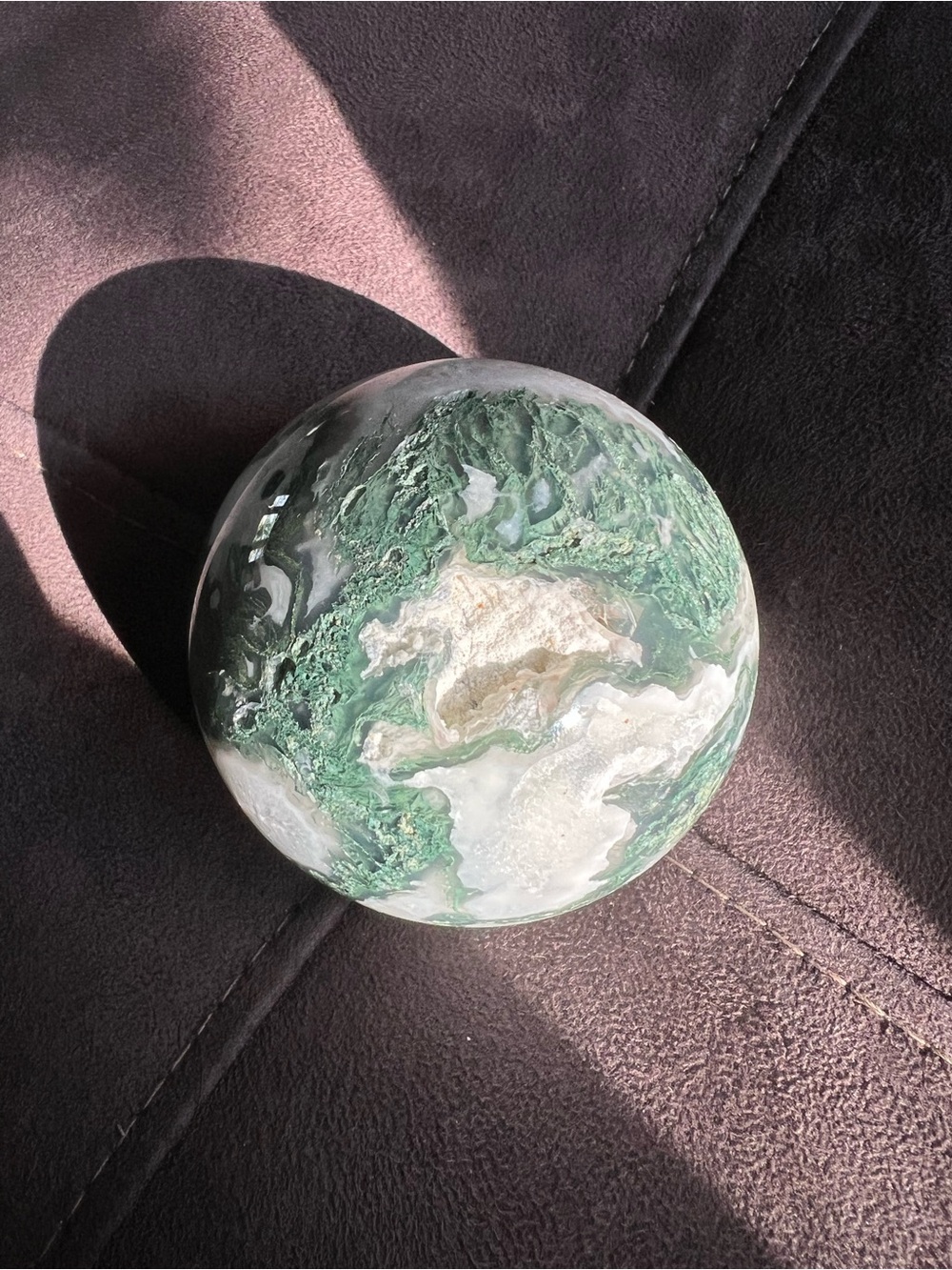 Moss agate Sphere - Home Art Accent